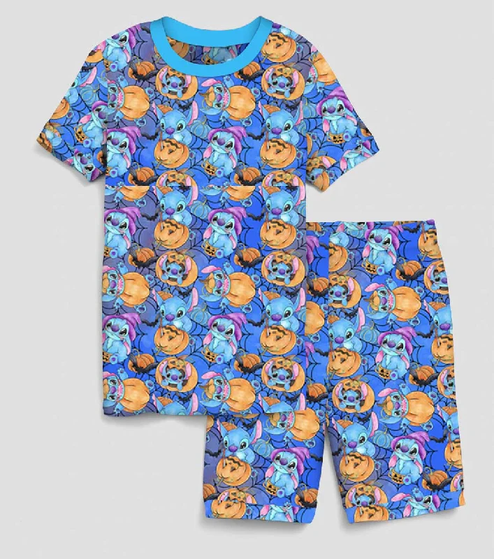 [Pre Order] Creepy Cute Stitch or Treat - Bamboo Short Sleeve Short Lounge Set EST SHIP MID SEPT