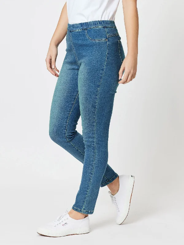 Threadz The High Rise Slim Leg Stretch Jean Blue