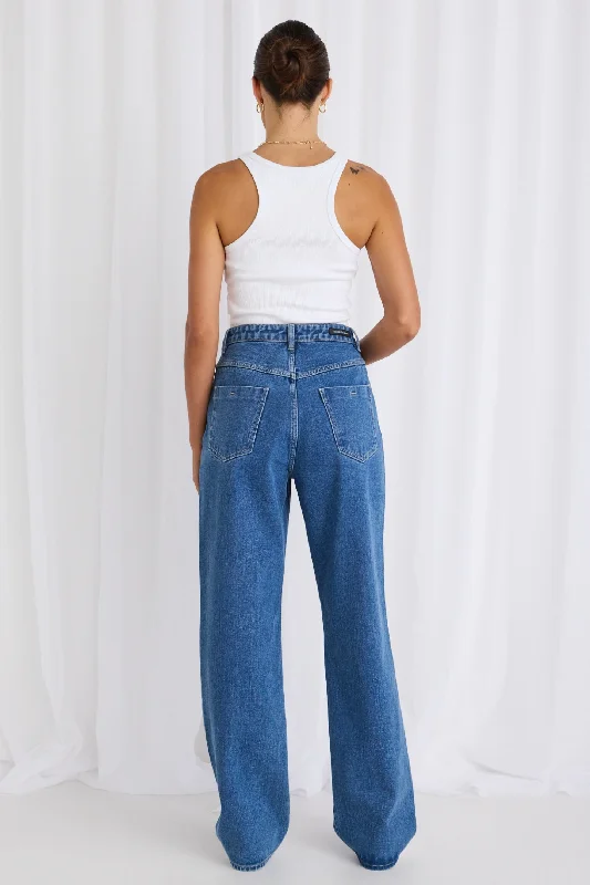 Lilah True Blue High Waist Relaxed Leg Jean